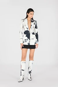 Marble print blazer