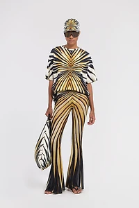 Ray Of Gold Print Trousers