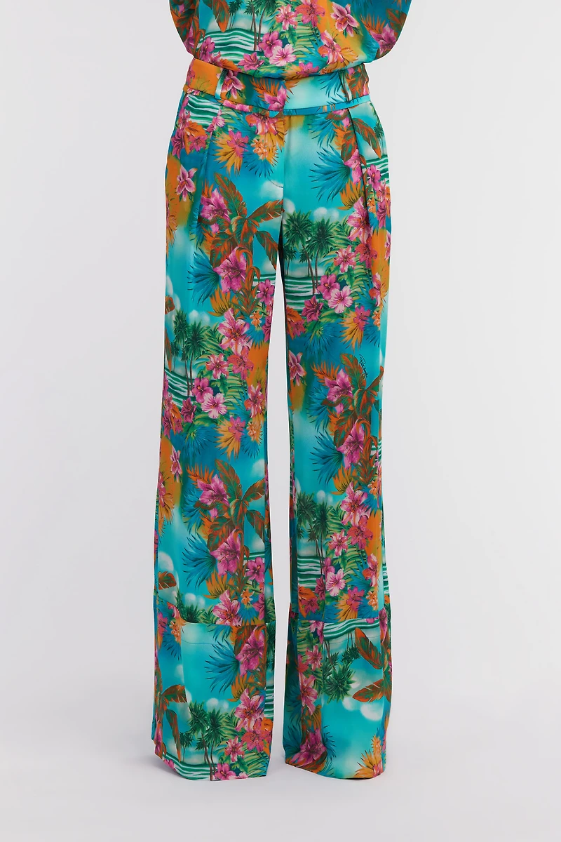 Hawaii print trousers