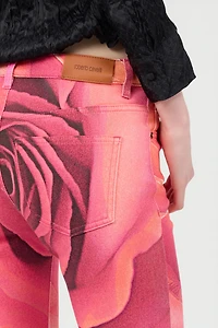Fit & Flare Jeans With Garden Rose Print