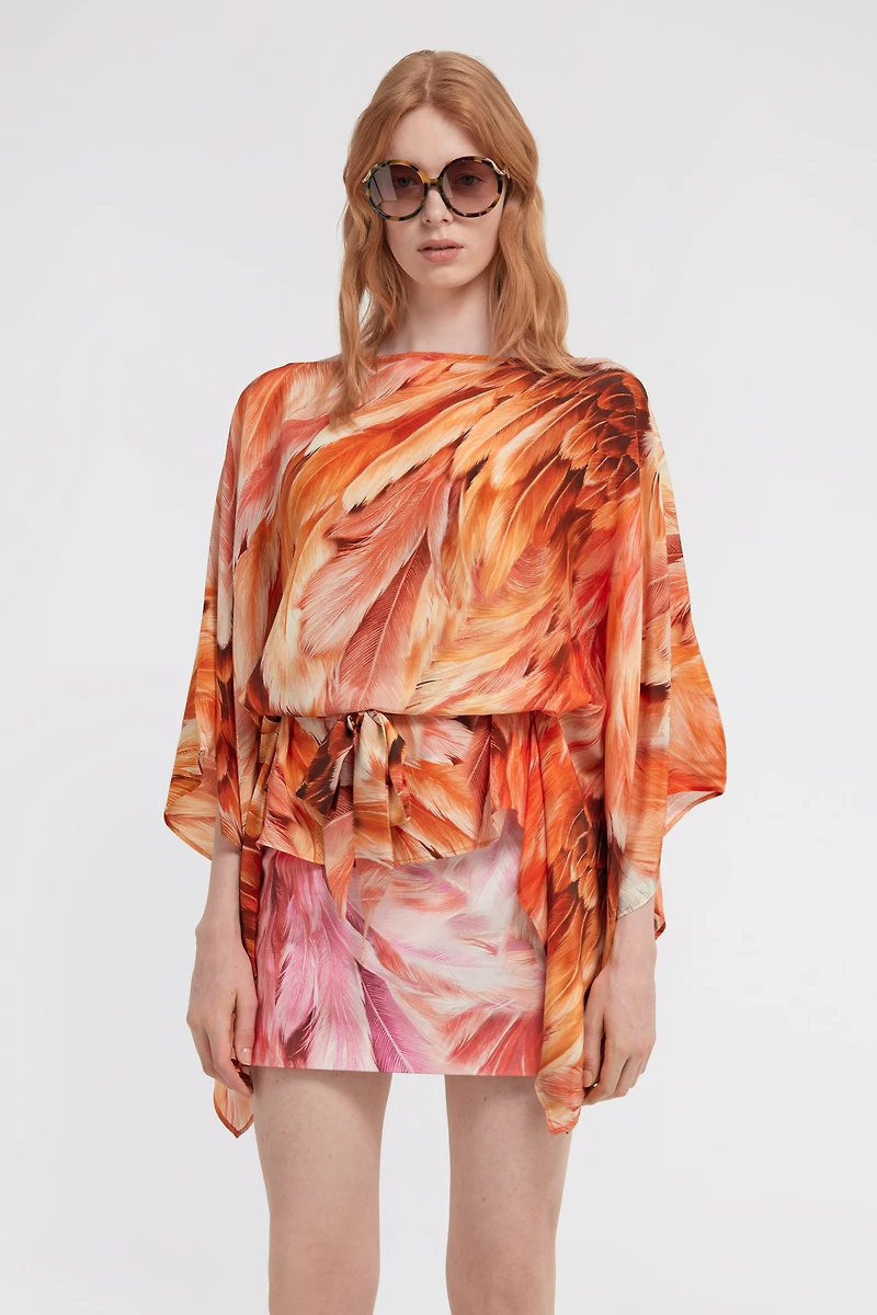 Plumange Print Silk Blouse