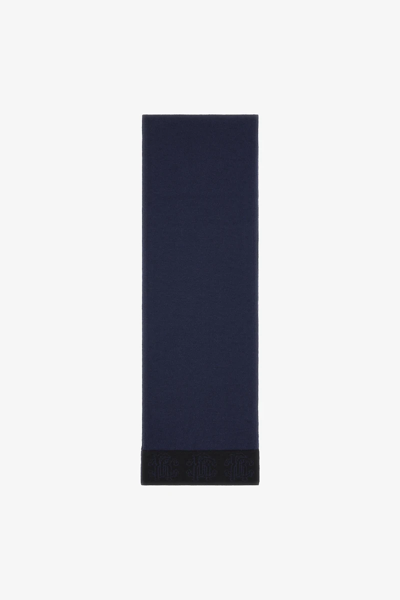 Dark Blue Scarf Monogram RC Jacquard