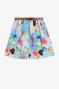 Sea-motif pleated skirt