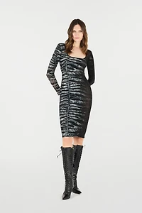 Dress With Tiger Skin And Zebra Motif