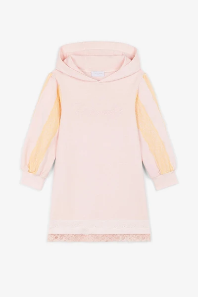 Lace-Trimmed Hooded Dress