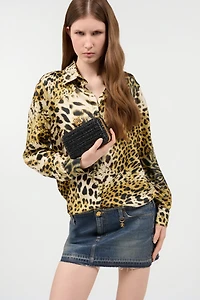Clutch With Rhinestones And Tigers