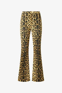 Denim Jeans With Jaguar Skin Print