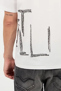 White Cotton T-Shirt With Graphic Print