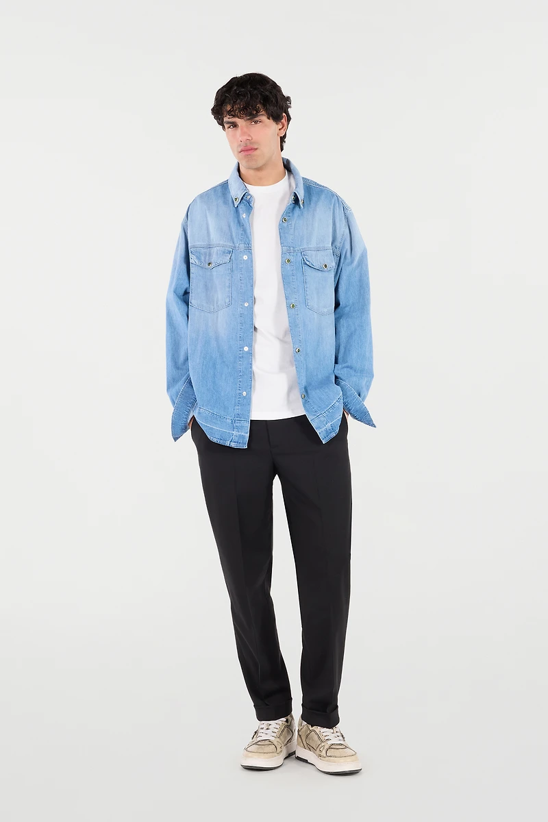 Denim Shirt With Jewel Buttons
