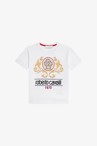 Optical White T-Shirt with Logo Print