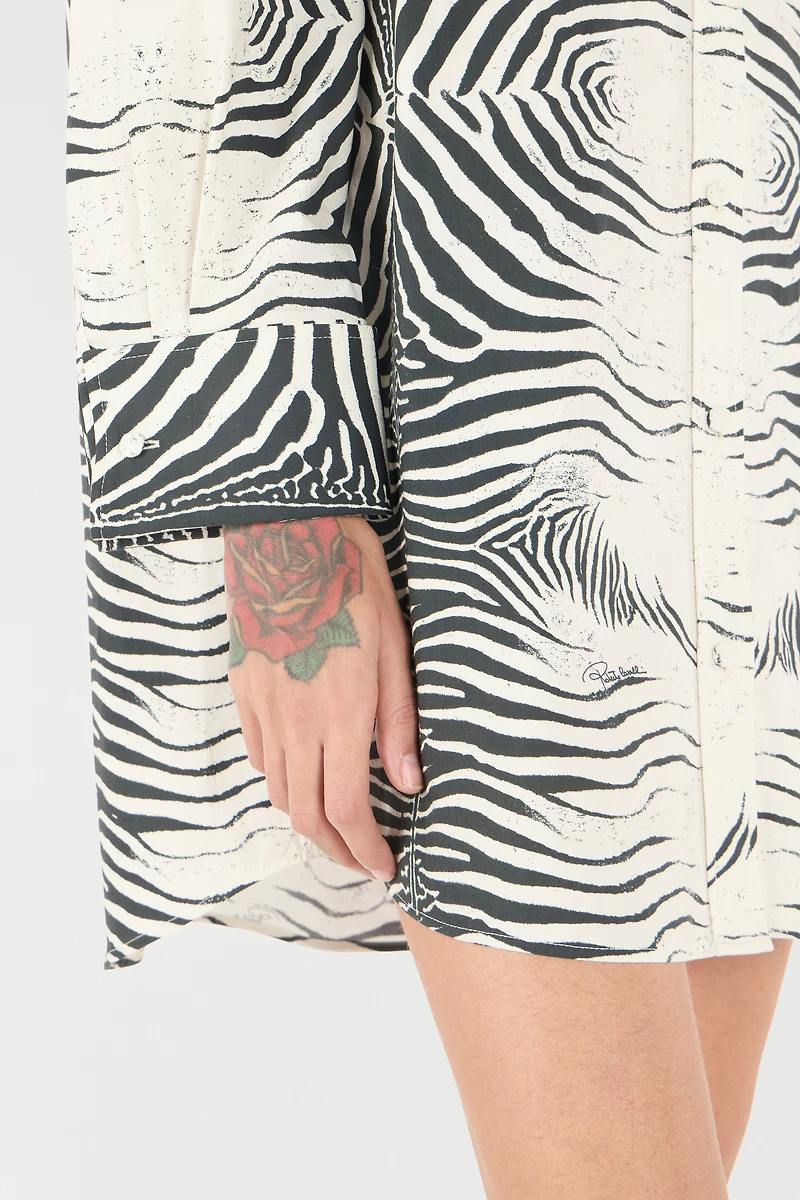Zebra-Print Long Shirt