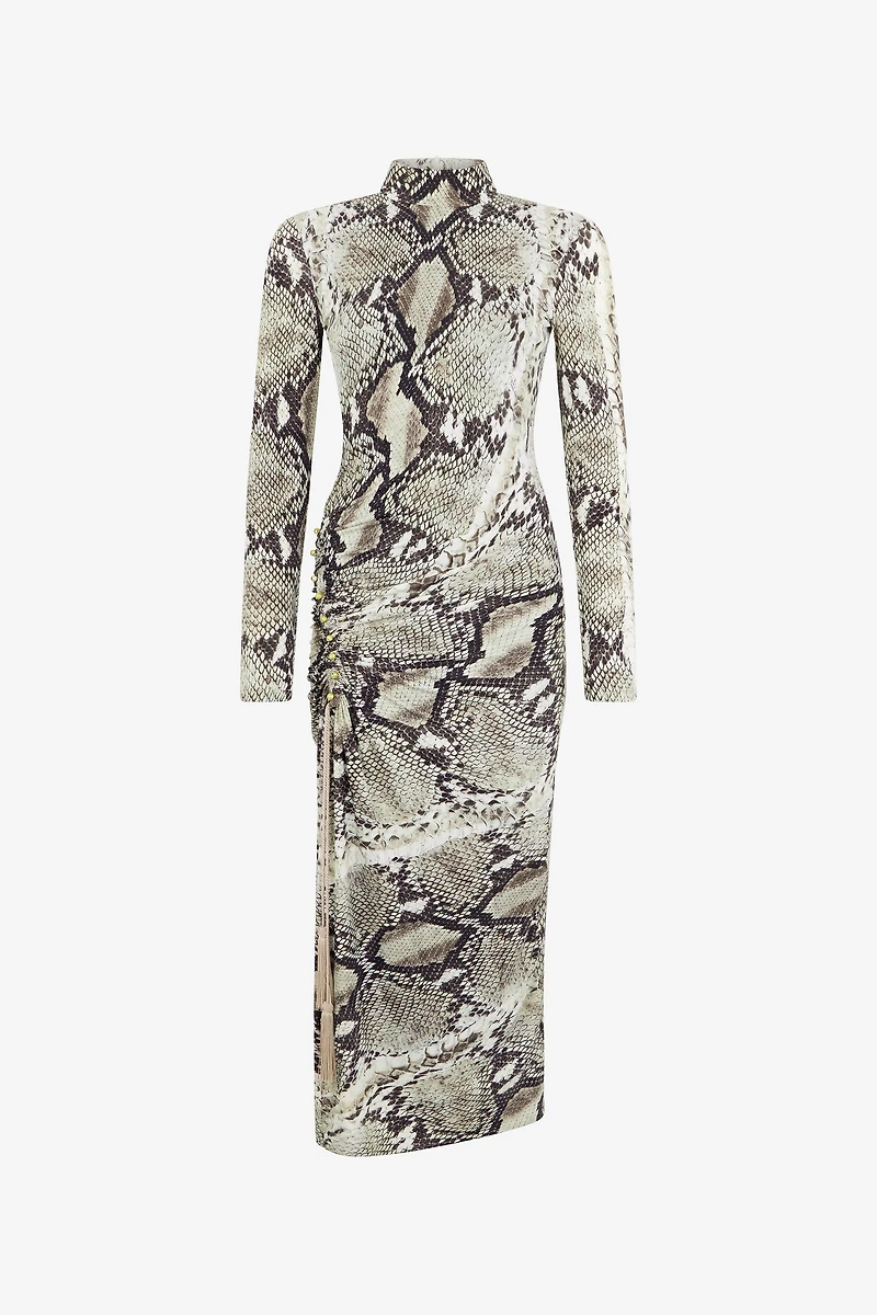 Midi Dress With Python Print