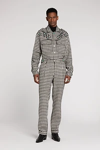 Turquoise-Embellished Gingham Jacket