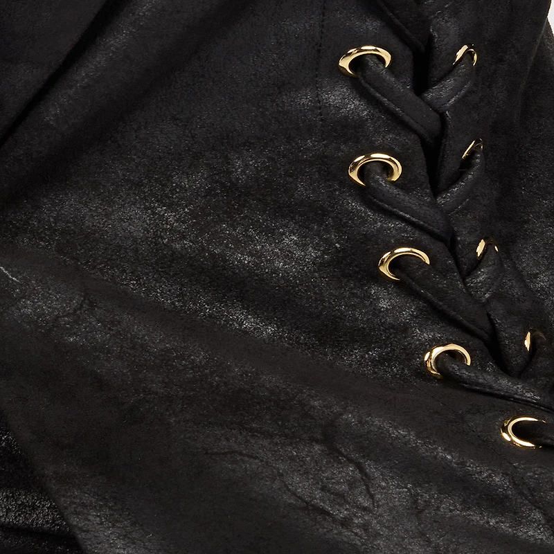 Black Blazer With Lace-Up Detail