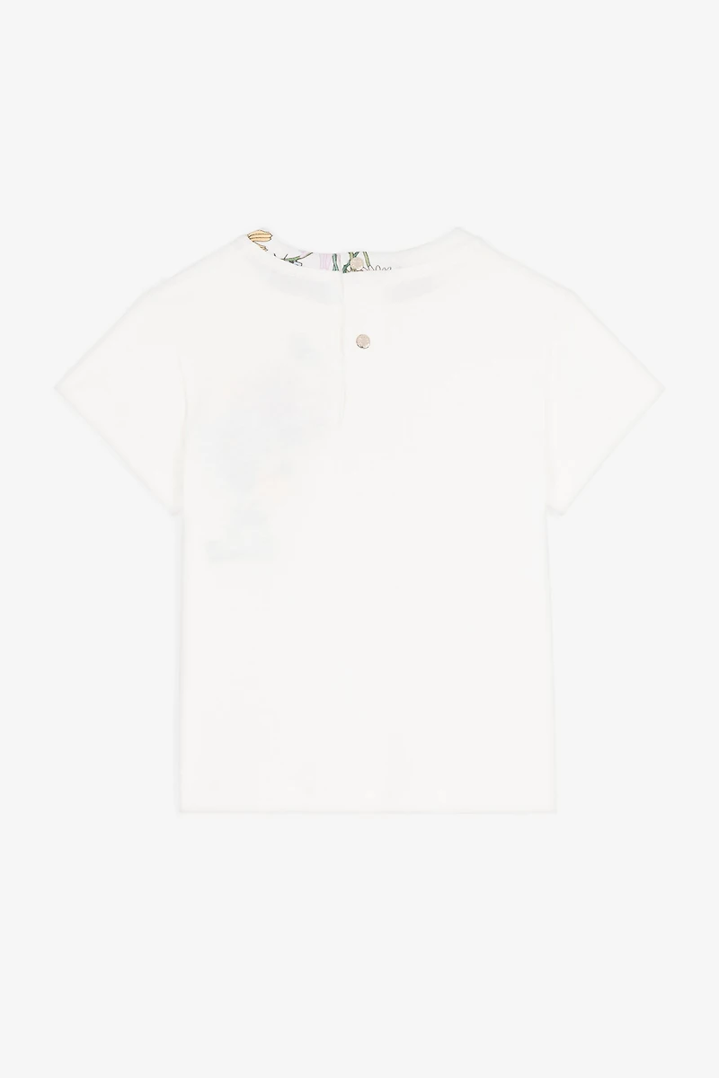 Floral-Embroidered Cotton T-Shirt