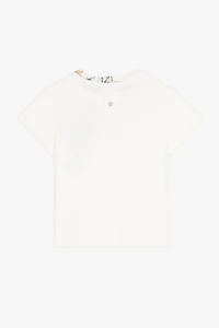 Floral-Embroidered Cotton T-Shirt