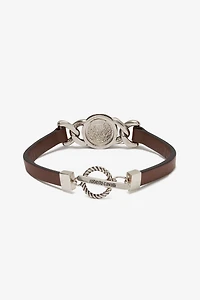 Leather Bracelet With Mirror Snake Monogram