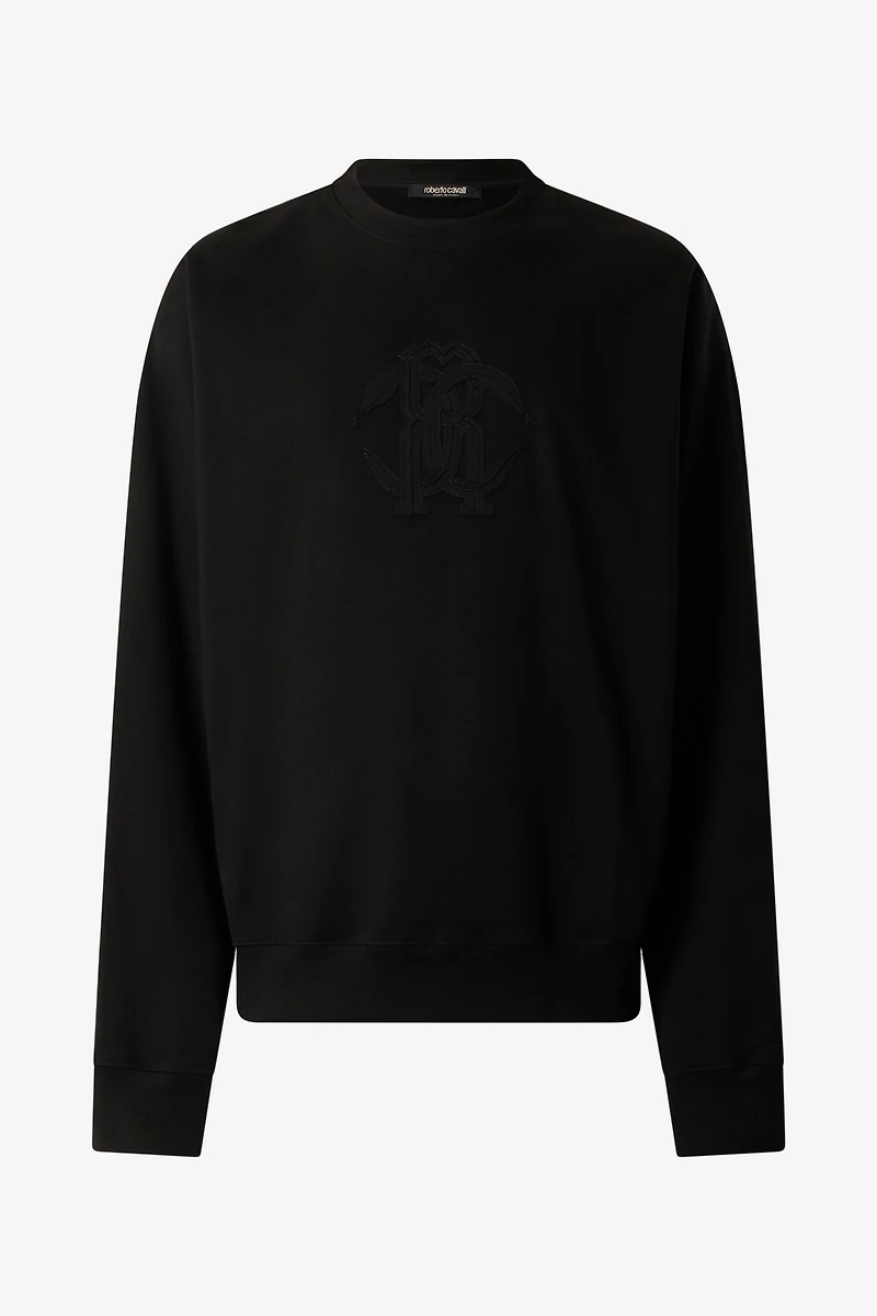Sweatshirt With Mirror Snake Monogram Embroidery
