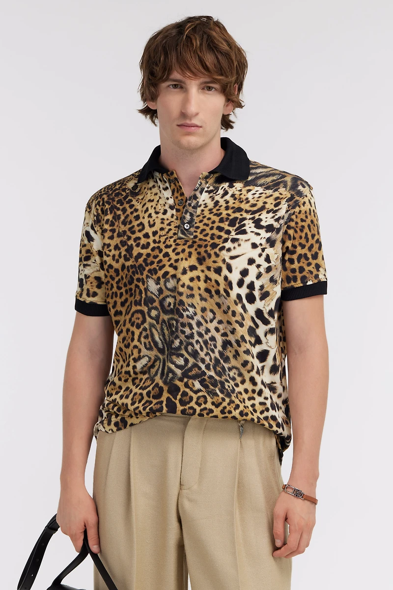 Polo with Jaguar Skin print