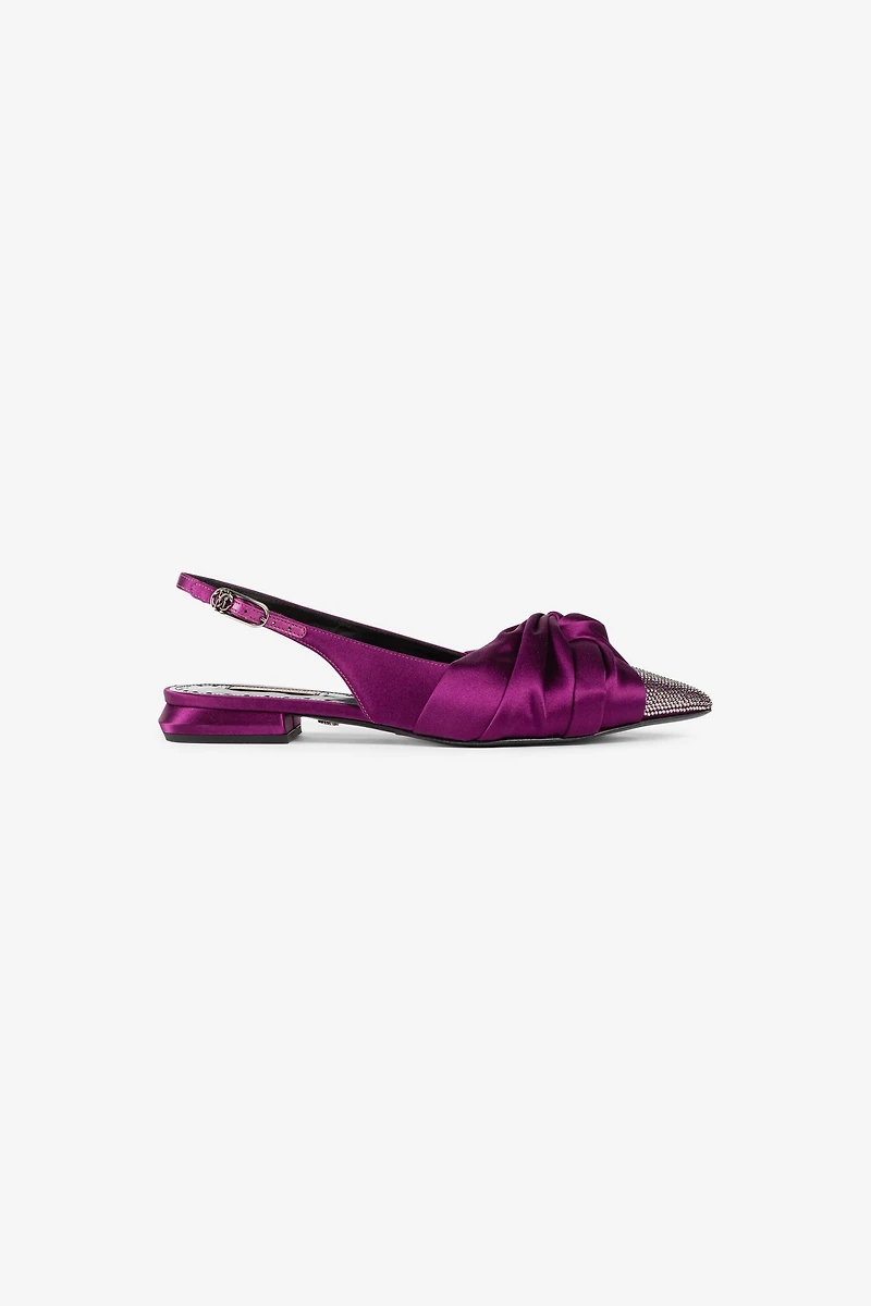 Knot-detail crystal-embellished ballerina shoes