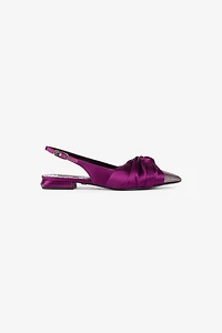 Knot-detail crystal-embellished ballerina shoes