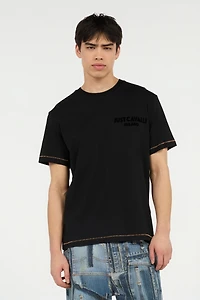 T-Shirt With JC Monogram And Contrasting Topstitching