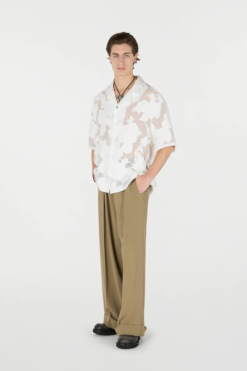 Bowling Shirt With Floral Pattern