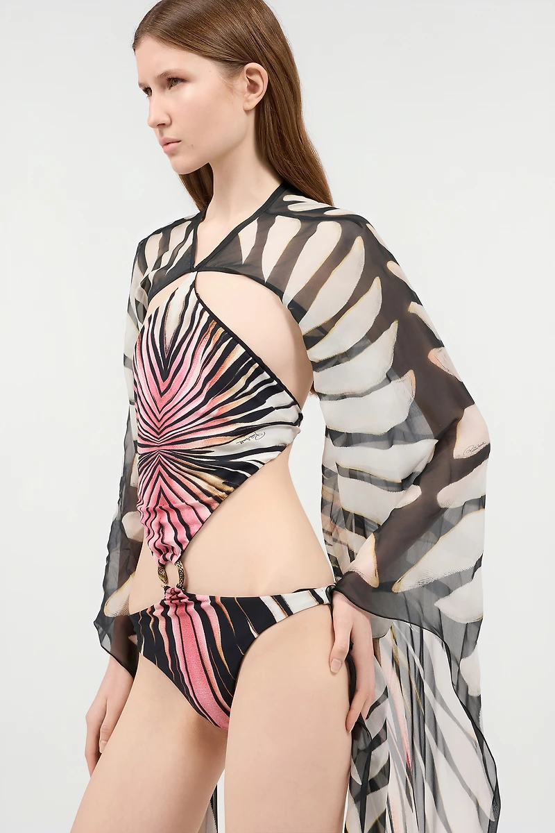 Trikini With Ray Of Pink Print