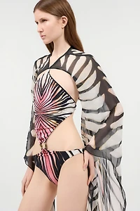 Trikini With Ray Of Pink Print