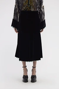 Beaded-trim high-waisted skirt