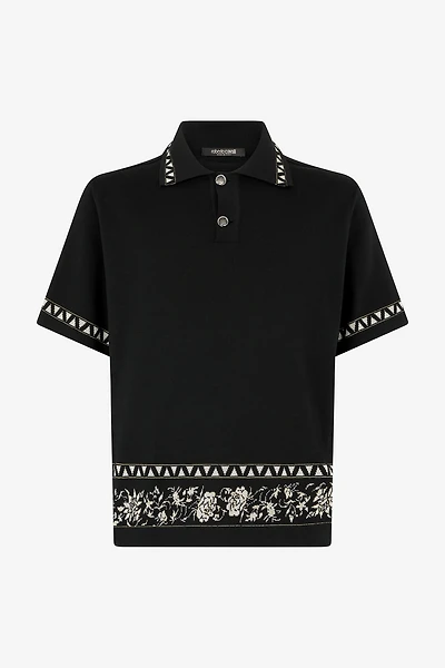 Knitted Polo Shirt With Jacquard Pattern