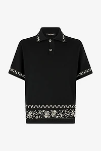 Knitted Polo Shirt With Jacquard Pattern