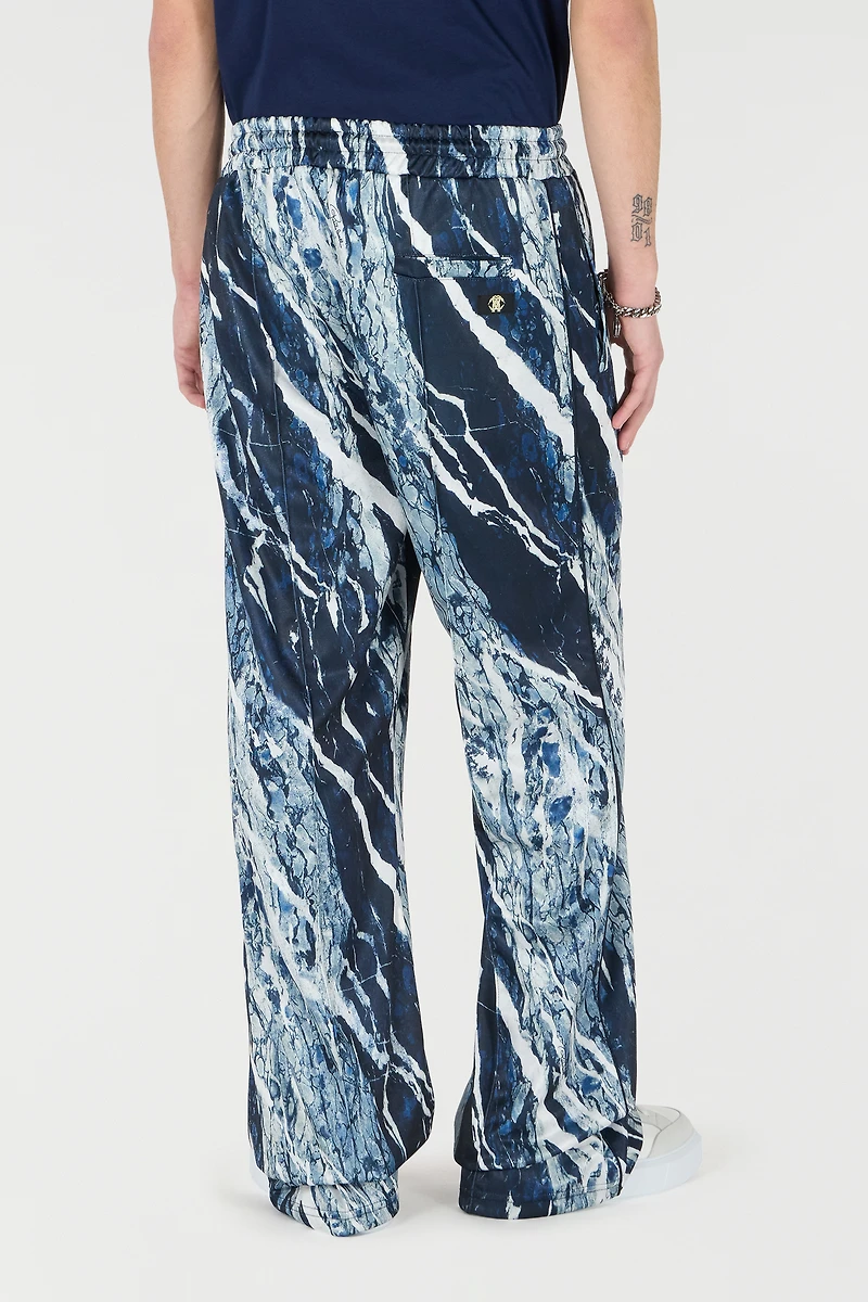 Marble-Print Sports Pants