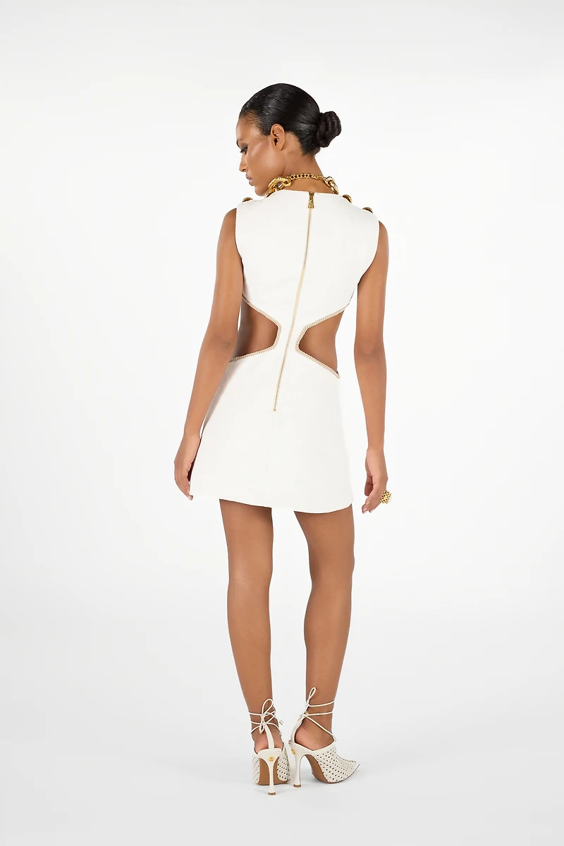 Wall Print Cut-Out Mini Dress