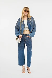 Three-Quarter-Sleeve Crop Top