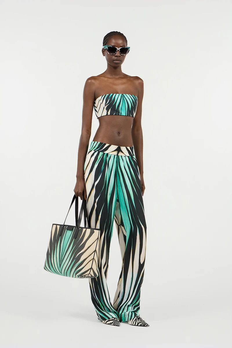 Ray Of Sea Print Bandeau Top