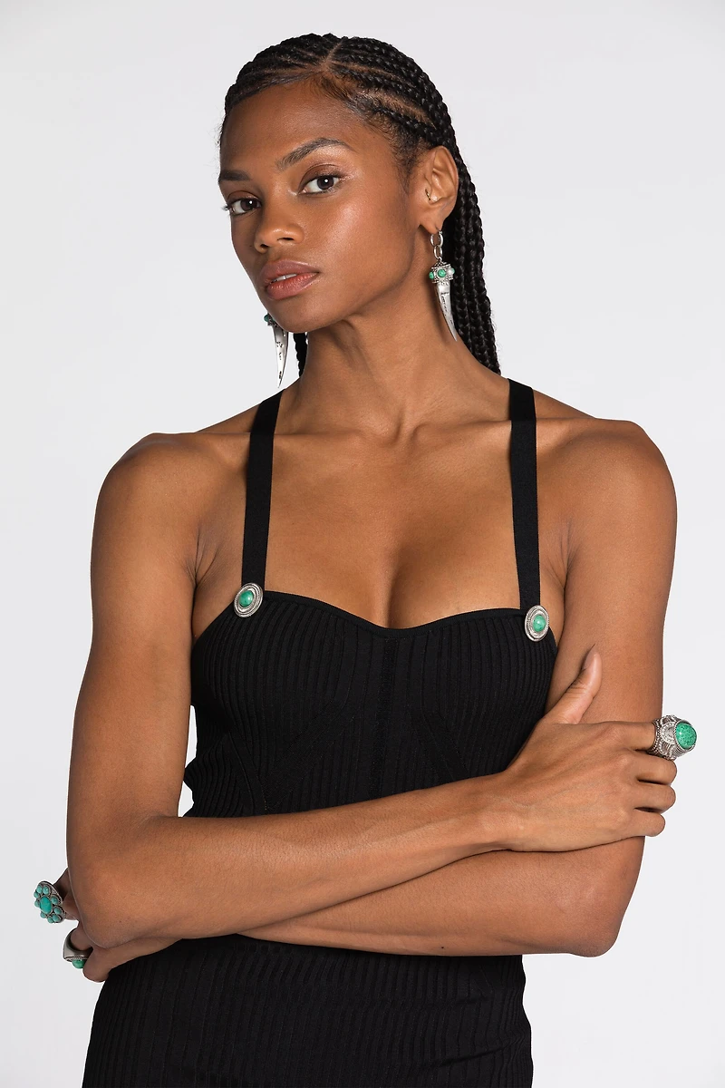 Ribbed-Knit Mini Dress