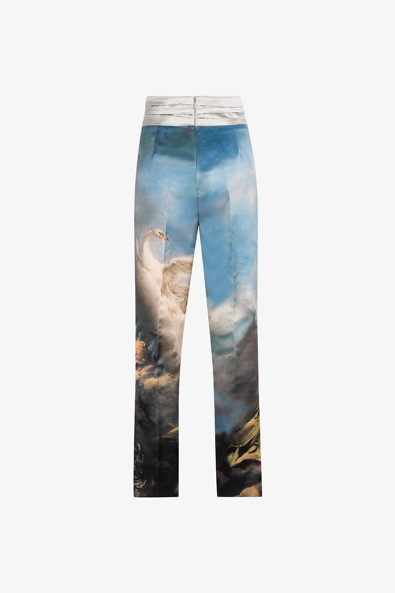 Painting-Print Tailored Trousers