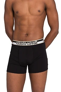 Two-Pack Black Boxer Briefs Logo Waistband