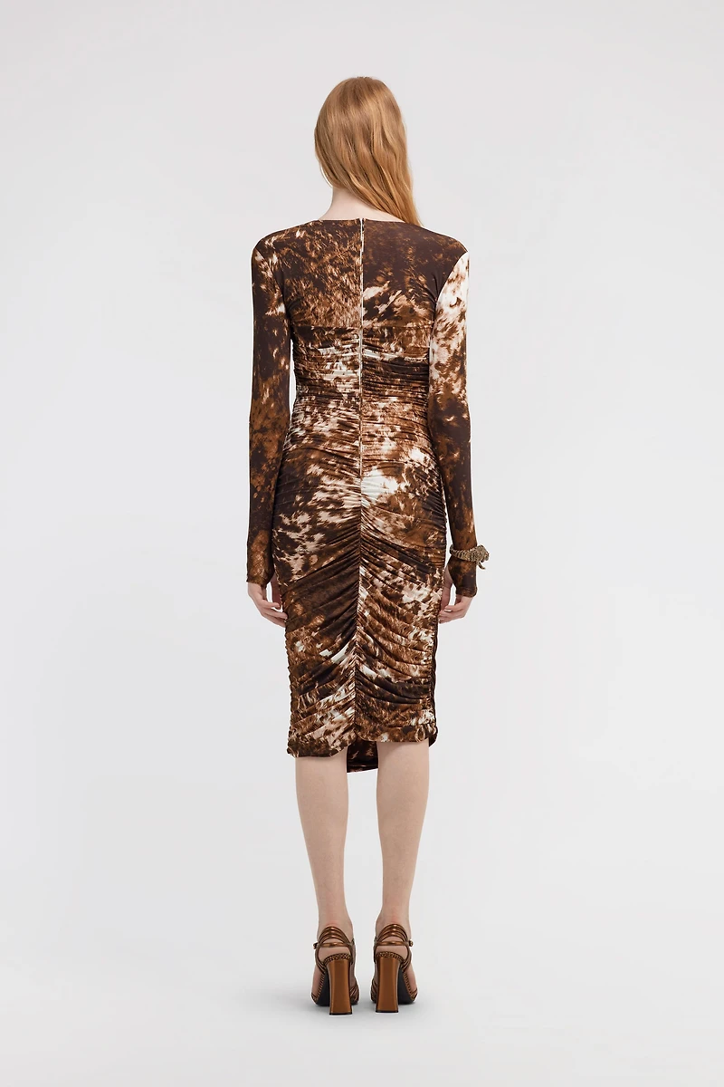 Appaloosa Print Ruched Midi Dress