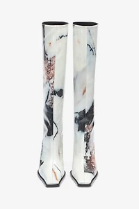 Knee-high boots with Marble print