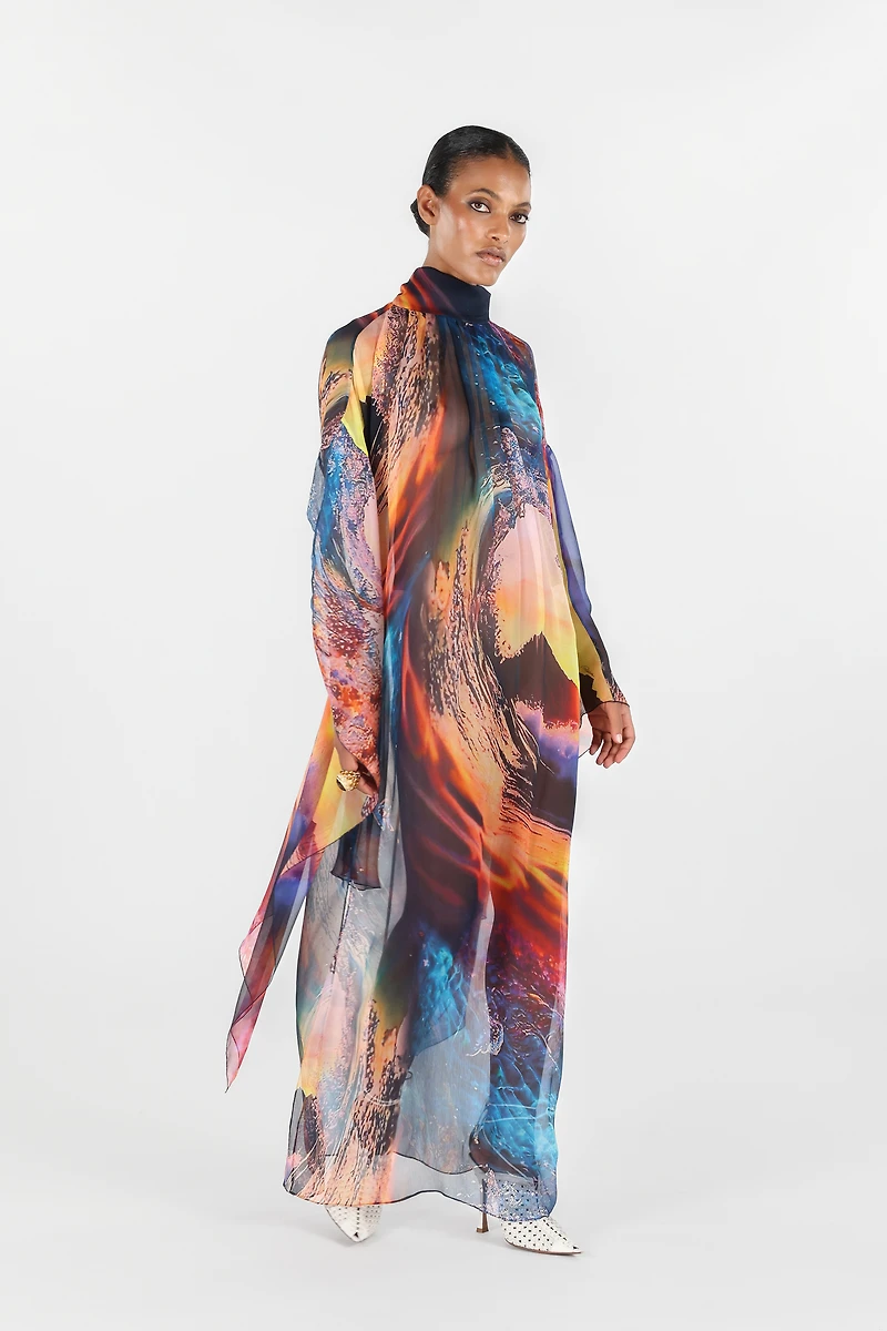 Itaca Print Long Dress