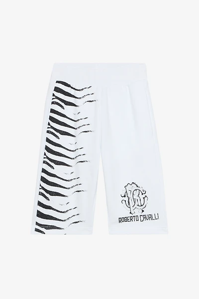 Zebra-Print Sports Shorts And RC Monogram