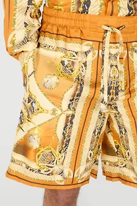 Sunset Print Silk Shorts