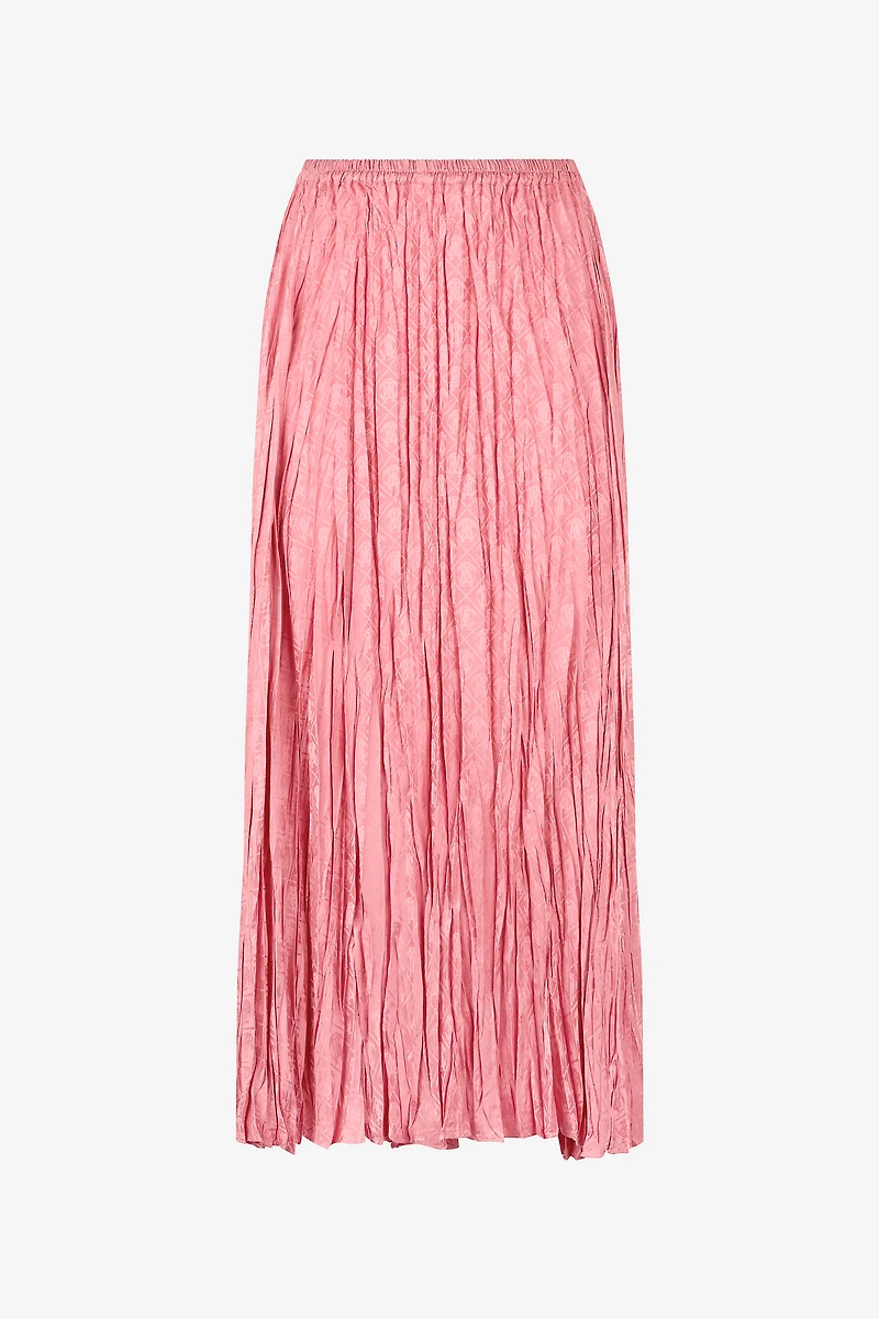 Crumpled-Effect Midi Skirt