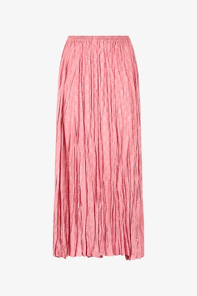 Crumpled-Effect Midi Skirt