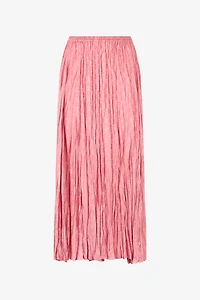 Crumpled-Effect Midi Skirt