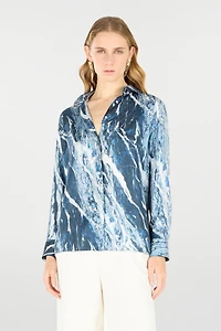 Marble-Print Shirt