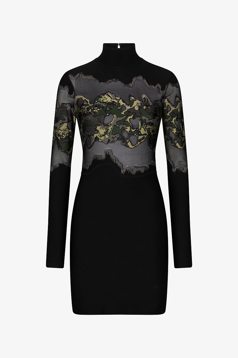 Mini dress with snake print
