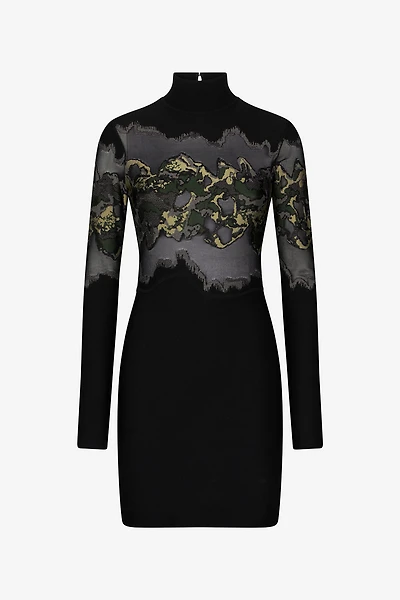 Mini dress with snake print